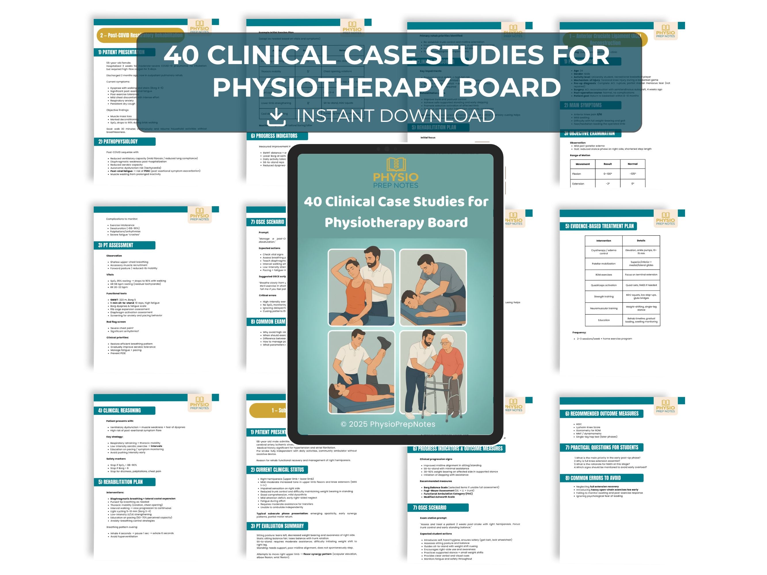 40 Clinical Case Studies for Physiotherapy Board